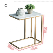 Scandinavian marble simple small apartment living room balcony small coffee table flower stand